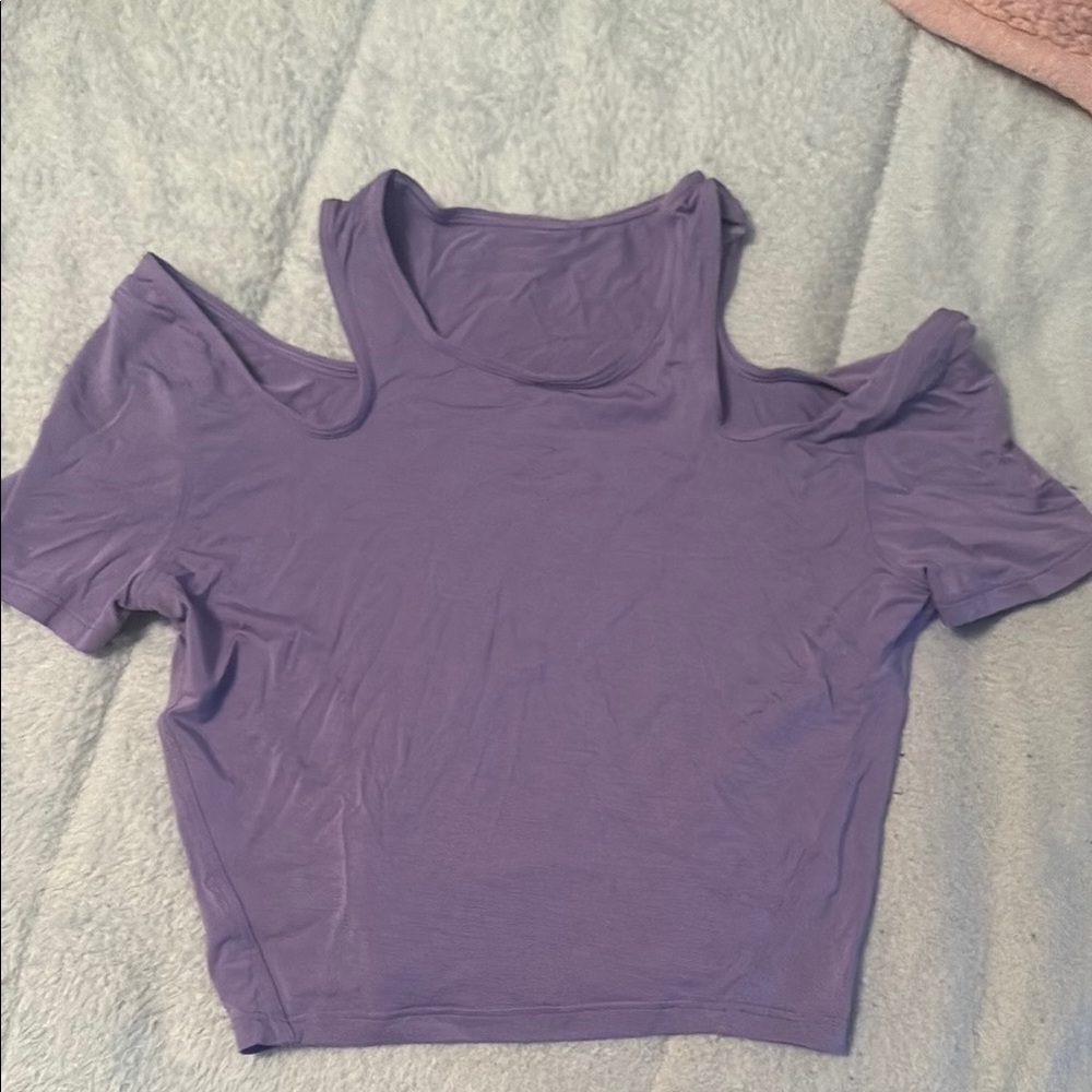Lululemon Athletica Purple Crop Cut Out Tee